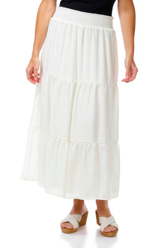 Thumbnail 1: As U Wish Juniors Smocked Waist Gauze Maxi Skirt 