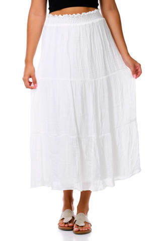Thumbnail 2: As U Wish Juniors Smocked Waist Gauze Maxi Skirt 