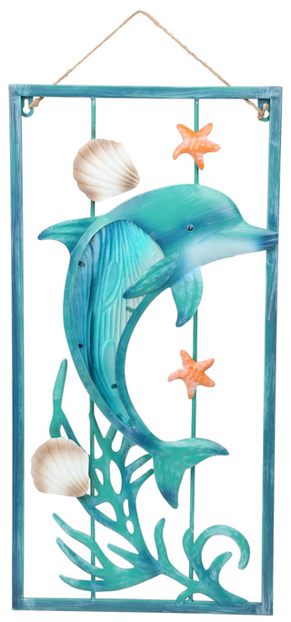 Thumbnail 1: JD YEATTS 24 In Coastal Dolphin Wall Art 