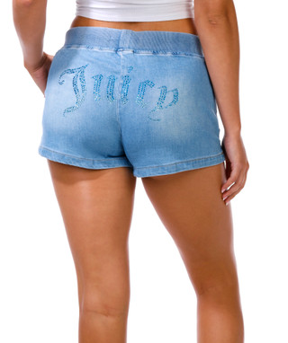 Thumbnail 1: Juicy Couture Juniors Rhinestone Logo Denim Shorts 