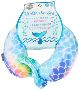 Thumbnail 1: BON VOYAGE Under the Sea Mermaid Tail Memory Foam Neck Pillow 