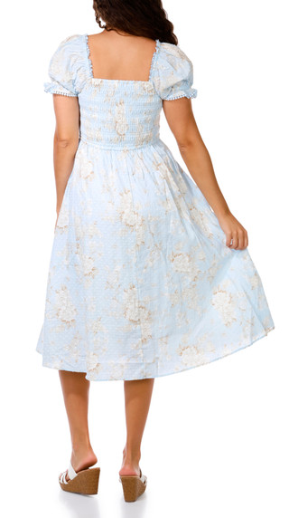 Thumbnail 4: Celebrity Pink Juniors Puff Sleeve Swiss Dot Midi Dress 