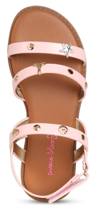Thumbnail 5: Bebe Girls Metal Charm Sandals 