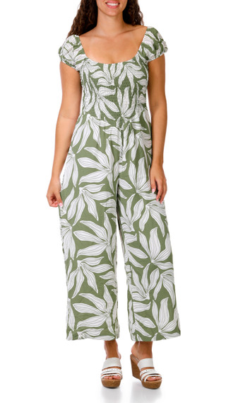 Thumbnail 1: INSPIRED HEARTS Juniors Short Sleeve Linen Jumpsuit 