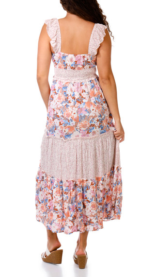 Thumbnail 4: INSPIRED HEARTS Juniors Lace Trim Maxi Dress 