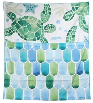 Thumbnail 2: Caro Home 40x72 Mosaic Turtles Sand Free Beach Towel 