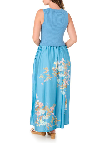 Thumbnail 1: TAYLOR Women's Knit & Satin Maxi Dress 