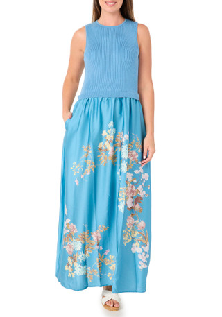 Thumbnail 1: TAYLOR Women's Knit & Satin Maxi Dress 