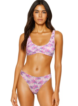 Thumbnail 1: POETRY IN OCEAN Juniors Sporty Scrunch Bikini Top & Bottom Set 