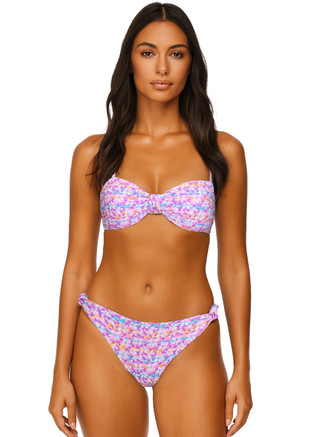 Thumbnail 1: POETRY IN OCEAN Juniors  Bandeau Bikini Top & Side Knot Brief Set 