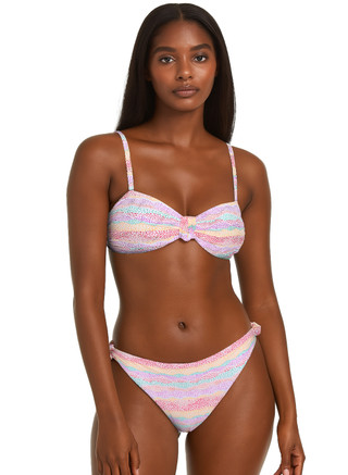 Thumbnail 1: POETRY IN OCEAN Juniors  Bandeau Bikini Top & Side Knot Brief Set 