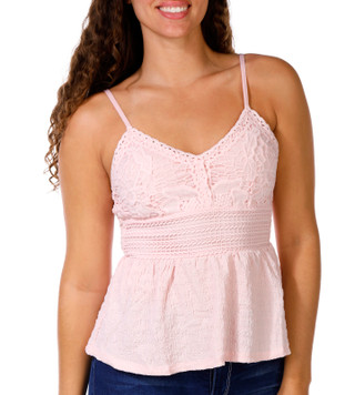 Thumbnail 1: Derek Heart Juniors Sleeveless Lace Babydoll Top 