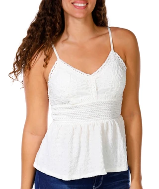 Thumbnail 1: Derek Heart Juniors Sleeveless Lace Babydoll Top 