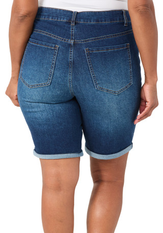Thumbnail 2: D. Jeans Plus Rolled Denim Bermuda Shorts 