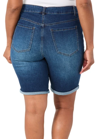 Thumbnail 2: D. Jeans Plus Rolled Denim Bermuda Shorts 