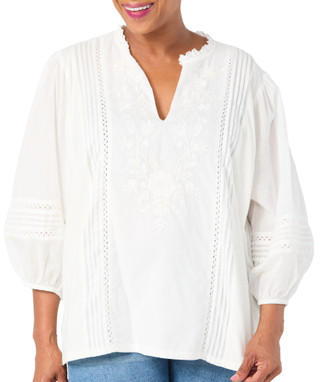 Thumbnail 1: Joie Plus Long Sleeve Embroidered Lace Top 
