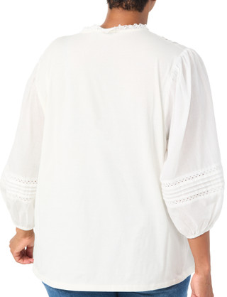 Thumbnail 2: Joie Plus Long Sleeve Embroidered Lace Top 