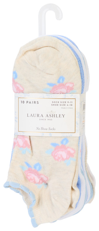 Thumbnail 2: Laura Ashley Women's 10 Pk No Show Socks Set 
