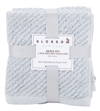 Thumbnail 1: Blossom New York  6 Pk Quick Dry Washcloths 