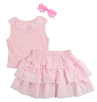 Thumbnail 2: BADGLEY MISCHKA Girls 3 Pc Skirt Set w/ Sunglasses  