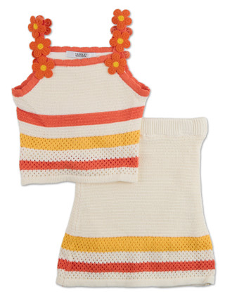 Thumbnail 1: BADGLEY MISCHKA Girls 2 Pc Skirt Set 