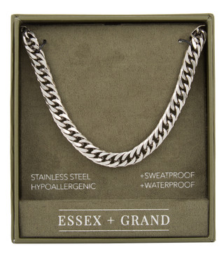 Thumbnail 1: Essex + Grand  Men's Stainless Steel Cuban Link Necklace  