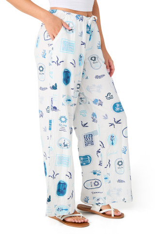 Thumbnail 2: OCEAN DRIVE Juniors Print Wide Leg Pants 