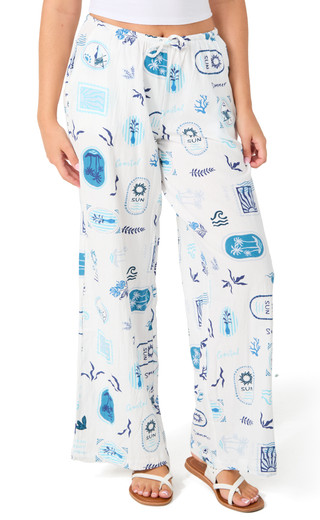 Thumbnail 1: OCEAN DRIVE Juniors Print Wide Leg Pants 
