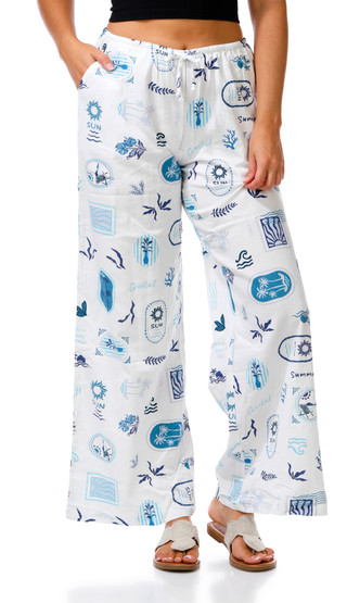 Thumbnail 1: OCEAN DRIVE Juniors Print Wide Leg Pants 