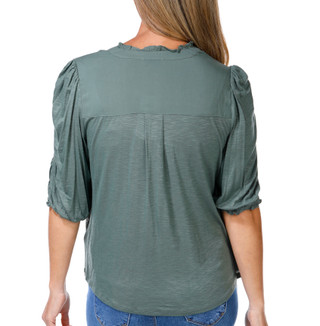 Thumbnail 2: Democracy Womens 3Q Sleeve Mixed Media Top 