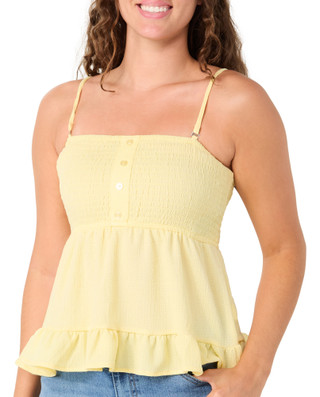 Thumbnail 1: Madden Girl Juniors Sleeveless Smocked Babydoll Top 
