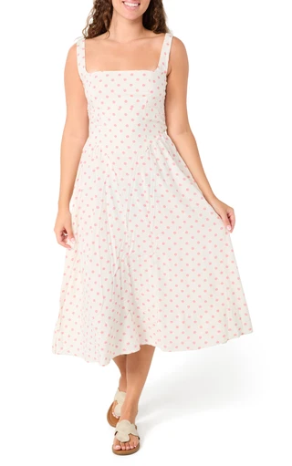Thumbnail 1: As U Wish Juniors Polka Dot Midi Dress 