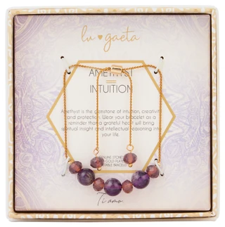 Thumbnail 1: LU GAETA Amethyst Beaded Adjustable Bracelet 