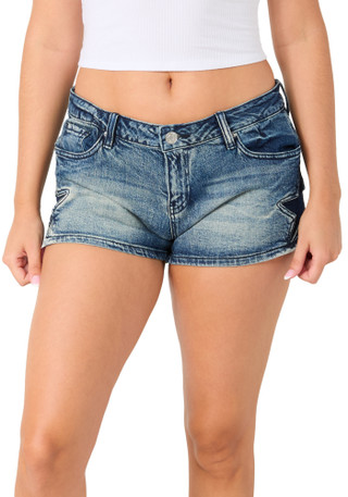 Thumbnail 1: YMI Juniors Side Star Denim Shorts 