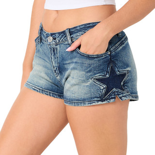 Thumbnail 2: YMI Juniors Side Star Denim Shorts 