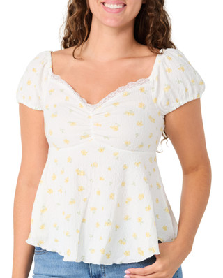 Thumbnail 1: Pink Rose Juniors Short Sleeve Babydoll Top 
