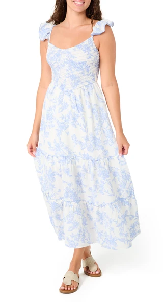 Thumbnail 1: INSPIRED HEARTS Juniors Ruffle Strap V-Neck Maxi Dress 