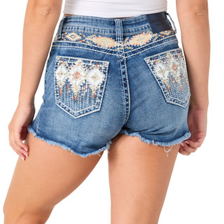 Thumbnail 3: Evolve Denim Juniors Bling Back Denim Shorts 