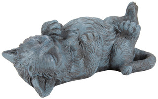 Thumbnail 3: Home Decor Factory 12 In Sleeping Cat Garden Resin Figurine 