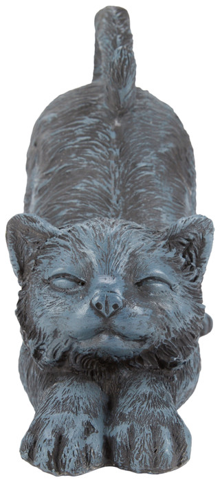 Thumbnail 2: Home Decor Factory 12 In Stretching Cat Resin Garden Figurine 