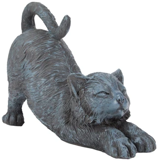 Thumbnail 3: Home Decor Factory 12 In Stretching Cat Resin Garden Figurine 