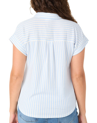 Thumbnail 2: Blu Pepper Juniors Short Sleeve Button Front Top 