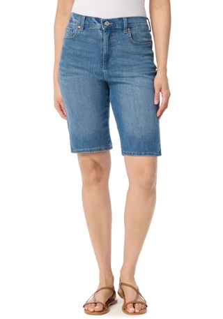 Thumbnail 1: Gloria Vanderbilt Petite Amanda Bermuda Shorts w/ Slit 