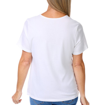 Thumbnail 3: Coral Bay Women's Short Sleeve V Neck Tee 