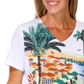 Thumbnail 2: Coral Bay Women's Short Sleeve V Neck Tee 
