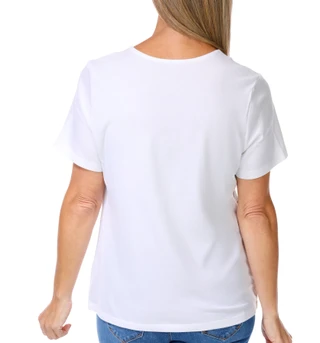Thumbnail 3: Coral Bay Women's Short Sleeve V Neck Tee 