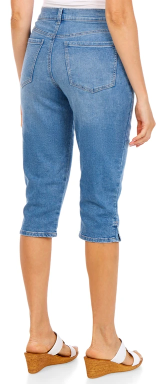 Thumbnail 2: Gloria Vanderbilt Petite Side Slit Amanda Capris 
