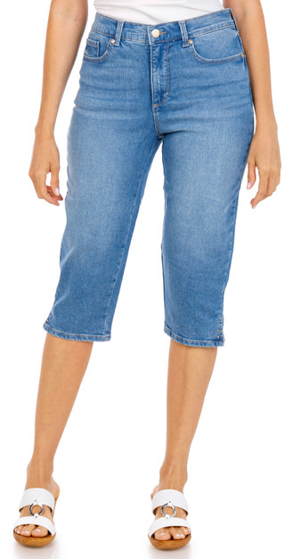 Thumbnail 1: Gloria Vanderbilt Petite Side Slit Amanda Capris 