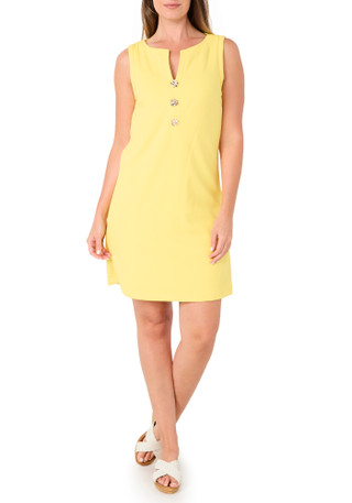 Thumbnail 1: Karl Lagerfeld Women's Sleeveless Flower Button Shift Dress 