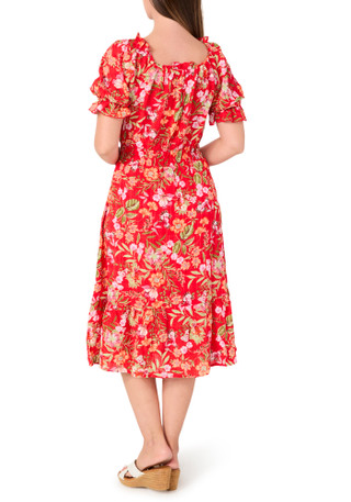 Thumbnail 2: Chenault Women's Puff Sleeve Midi Dress 